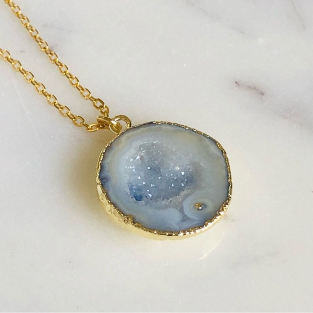 Genuine Geode Druzy Necklace
